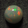 4.50 / Cts - 11x11 mm - Round Cut Cabochon - WELO ETHIOPIAN OPAL - Amazing Green Red Mix Fire
